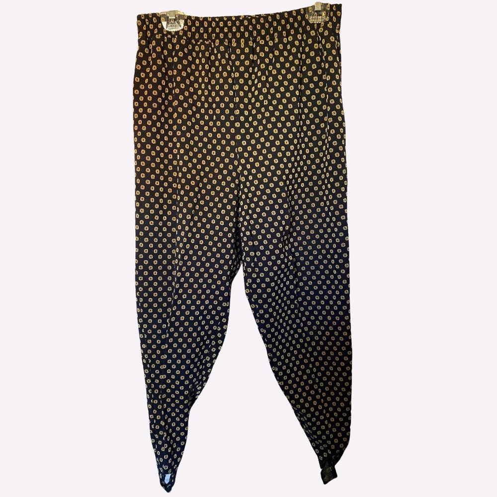 Young Stuff YS Studio Black and Gold Stirrup Pants, Size 2X